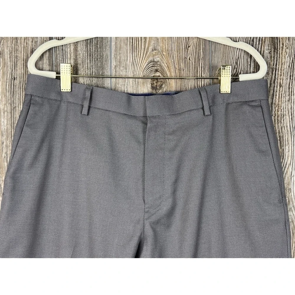 Banana Republic Non‎ Iron Tailored Slim Fit Grey Dress Pants Sz 33x30 FITS 34x29